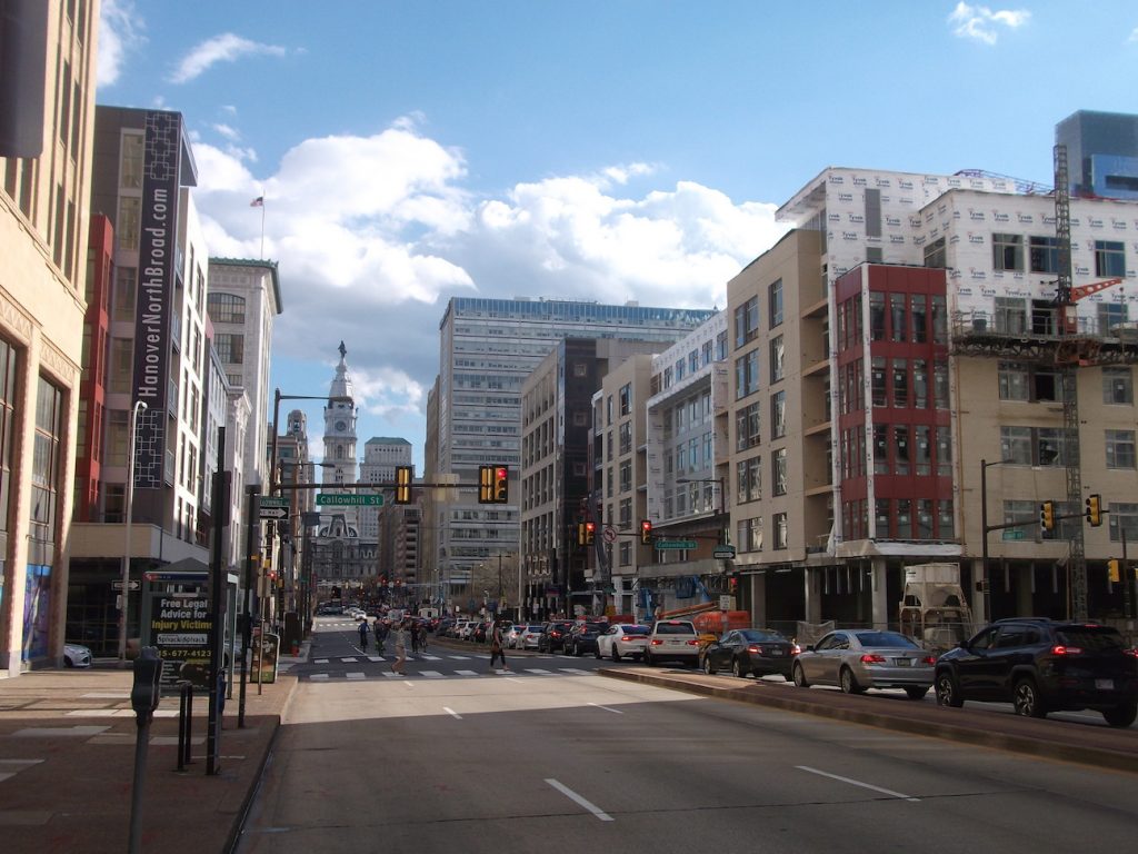 A View South On Broad Street With Both Buildings