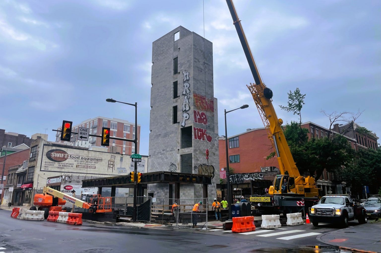 Steel Going Up at The Ben, Transforming the Corner of 2nd & Race OCF